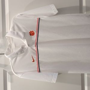 Clemson Tigers White Nike Dri-Fit Polo